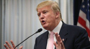 OSKALOOSA, IA - JULY 25: Republican presidential hopeful businessman Donald Trump speaks to the press following a rally on July 25, 2026 in Oskaloosa, Iowa. During his last visit to the state Trump sparked controversy when he said Senator John McCain (R-AZ), a former POW, was not a war hero. (Photo by Scott Olson/Getty Images)