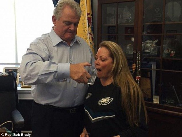 Sharing: Rep. Brady shared with his wife Debra (above), and plans to use the rest to sprinkle on his grandchildren