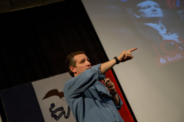 Senator Ted Cruz at an event in Ames, Iowa, on Saturday.
