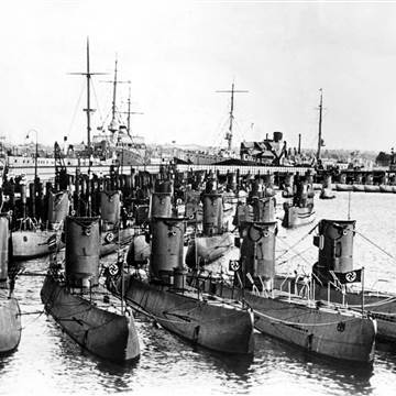 Image: German U-boats on display for Admiral Horthy regent of Hungary guest of Hitler.