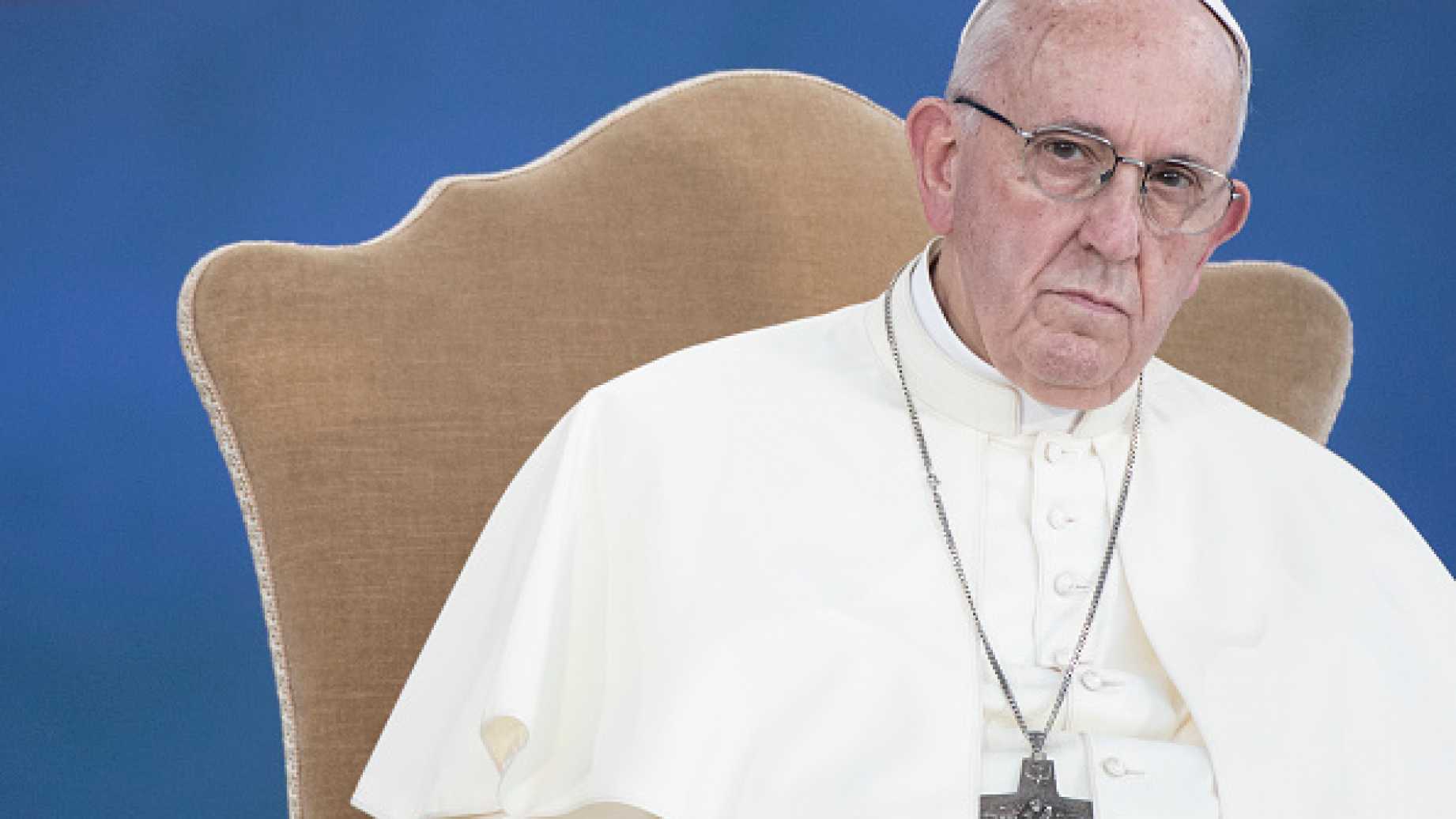 Pope Francis attends a prayer vigil with Italian young people, at Circus Maximus, on August 11, 2026 in Rome, Italy.