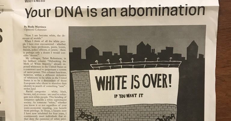 Student op-ed calls white people 'an abomination'